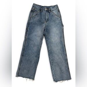 J.galt cargo wide leg Denim Jeans in Washed Blue